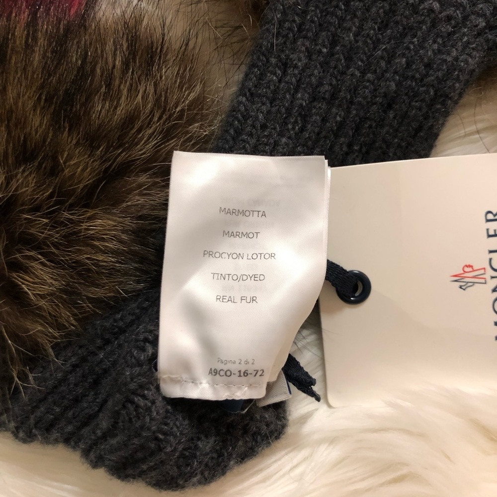 Moncler Cashmere, Wool, Leather and Marmot Fur New With Tags Size Small - Picture 4 of 8